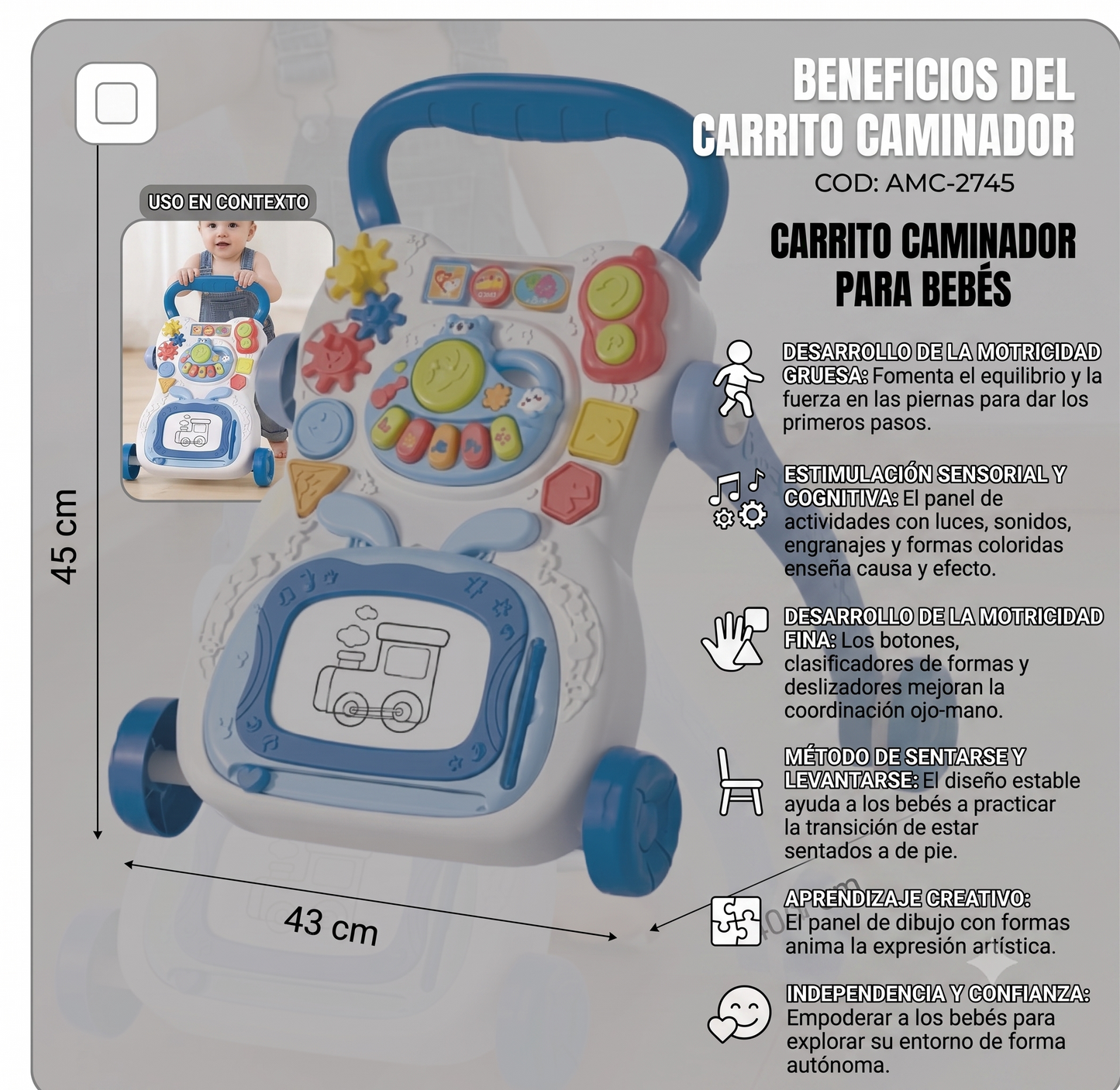 ⭐ 🚼 Carrito Caminador para Bebés
