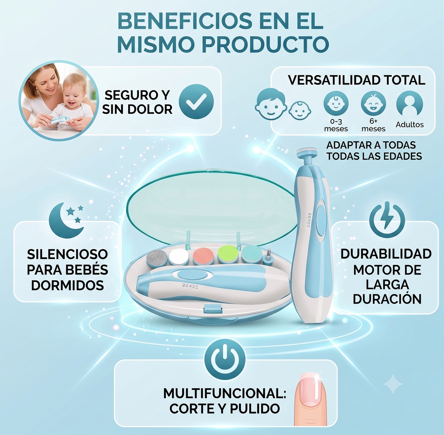 💅👶 Lima Eléctrica para Uñas de Bebé