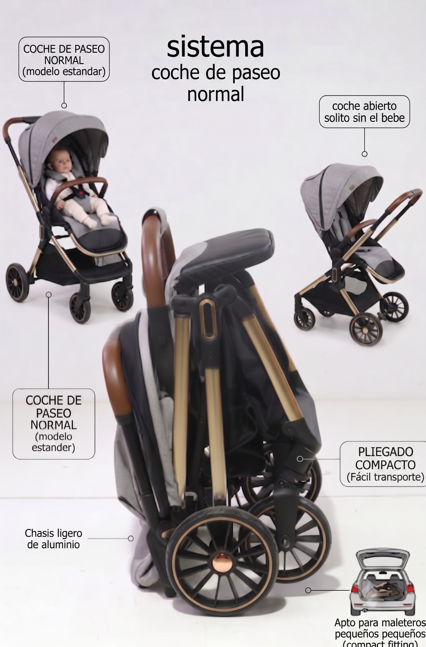 🚼 Coche para Bebé Ultra Compacto