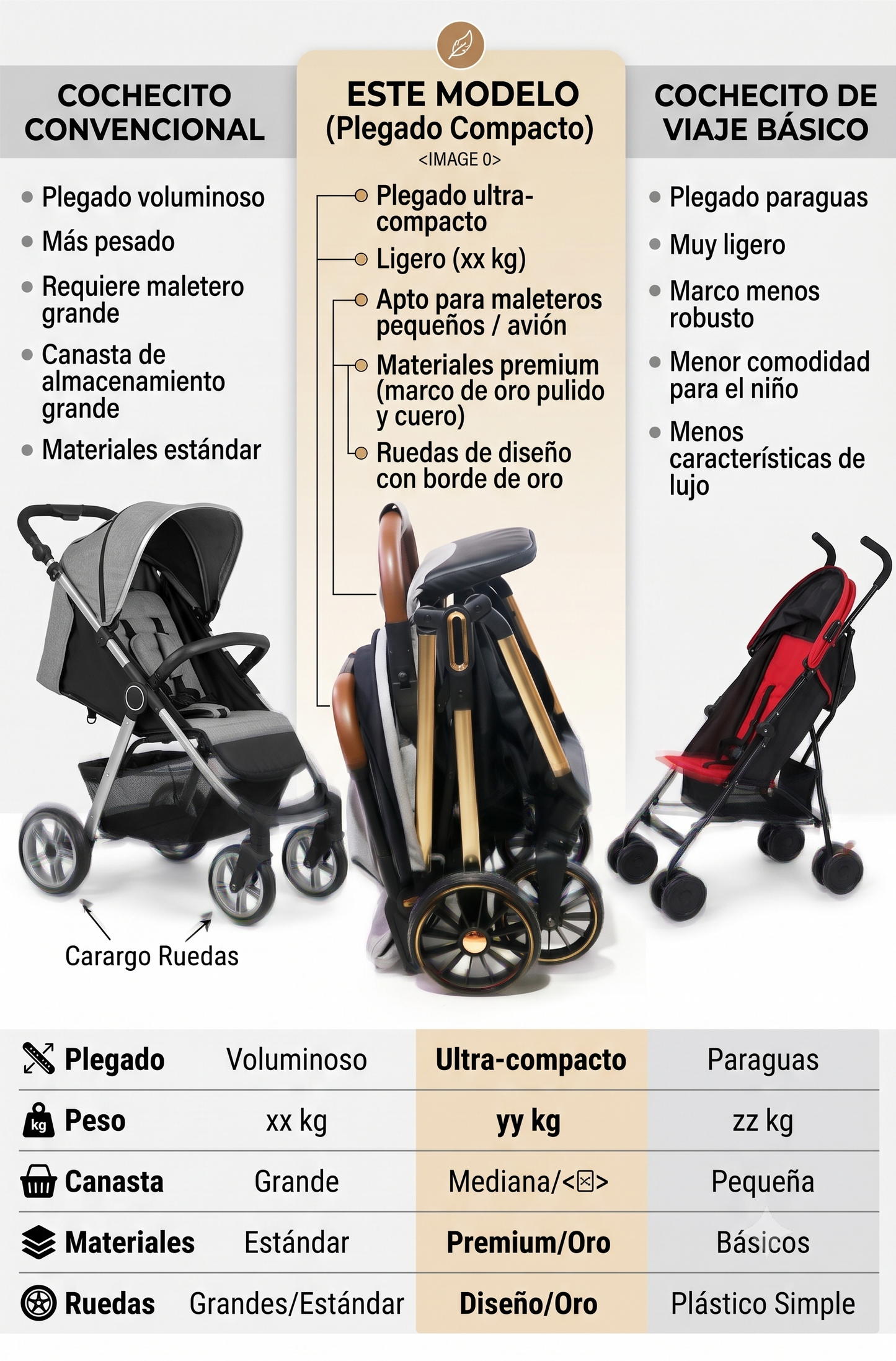 🚼 Coche para Bebé Ultra Compacto