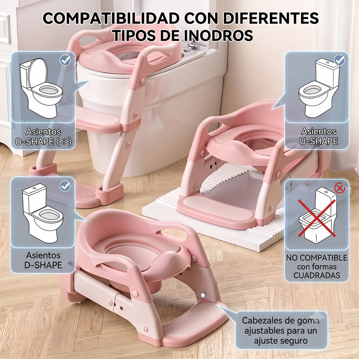 🚽 Asiento Reductor de Baño con Escalera para Niños
