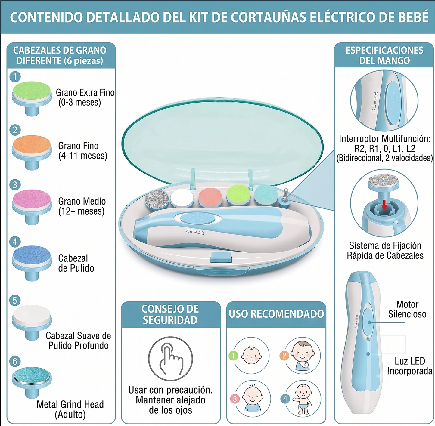 💅👶 Lima Eléctrica para Uñas de Bebé