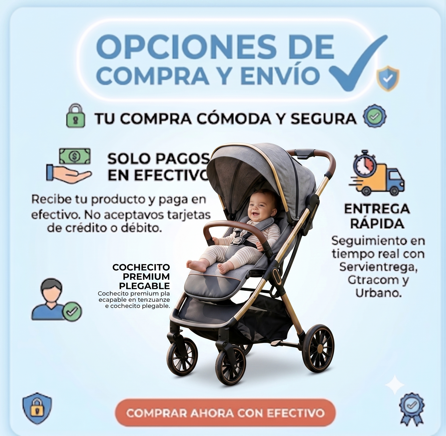 🚼 Coche para Bebé Ultra Compacto