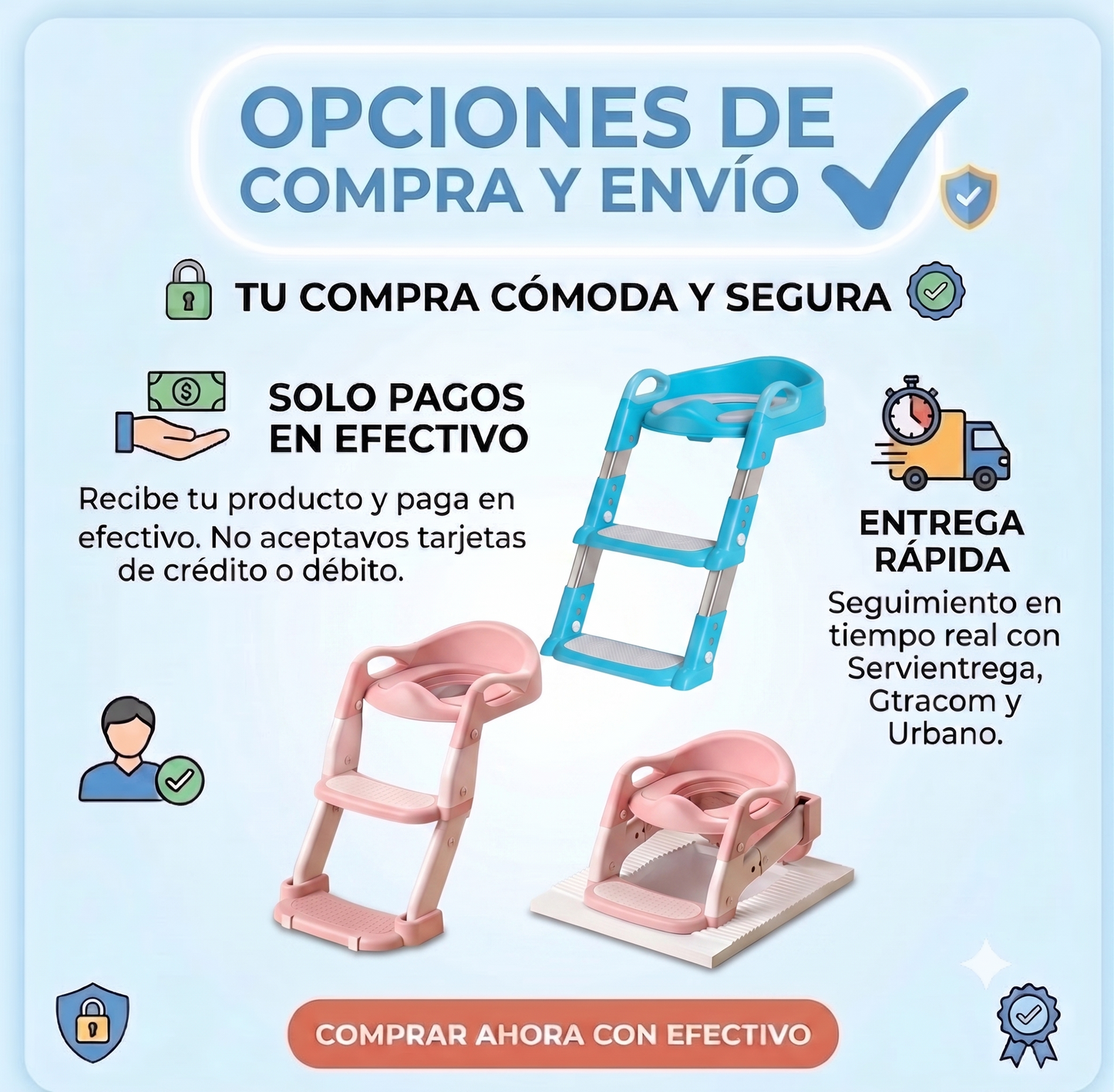 🚽 Asiento Reductor de Baño con Escalera para Niños