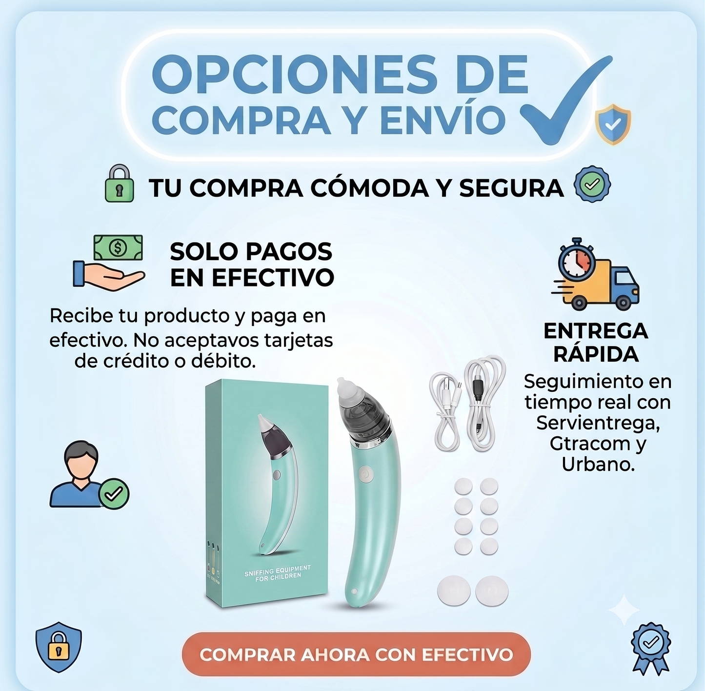 👶💙 Combo Aspirador Nasal Eléctrico + Rodilleras para Bebé