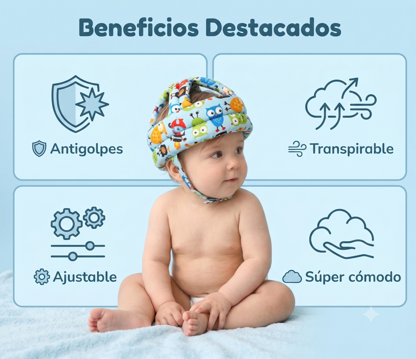 🛡️ Casco Protector Antigolpes para Bebés