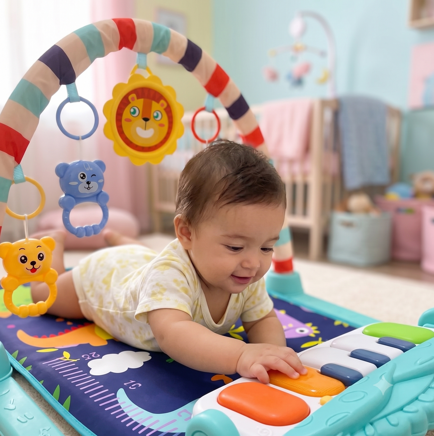 🎹 Gimnasio Didáctico para Bebés con Piano Musical