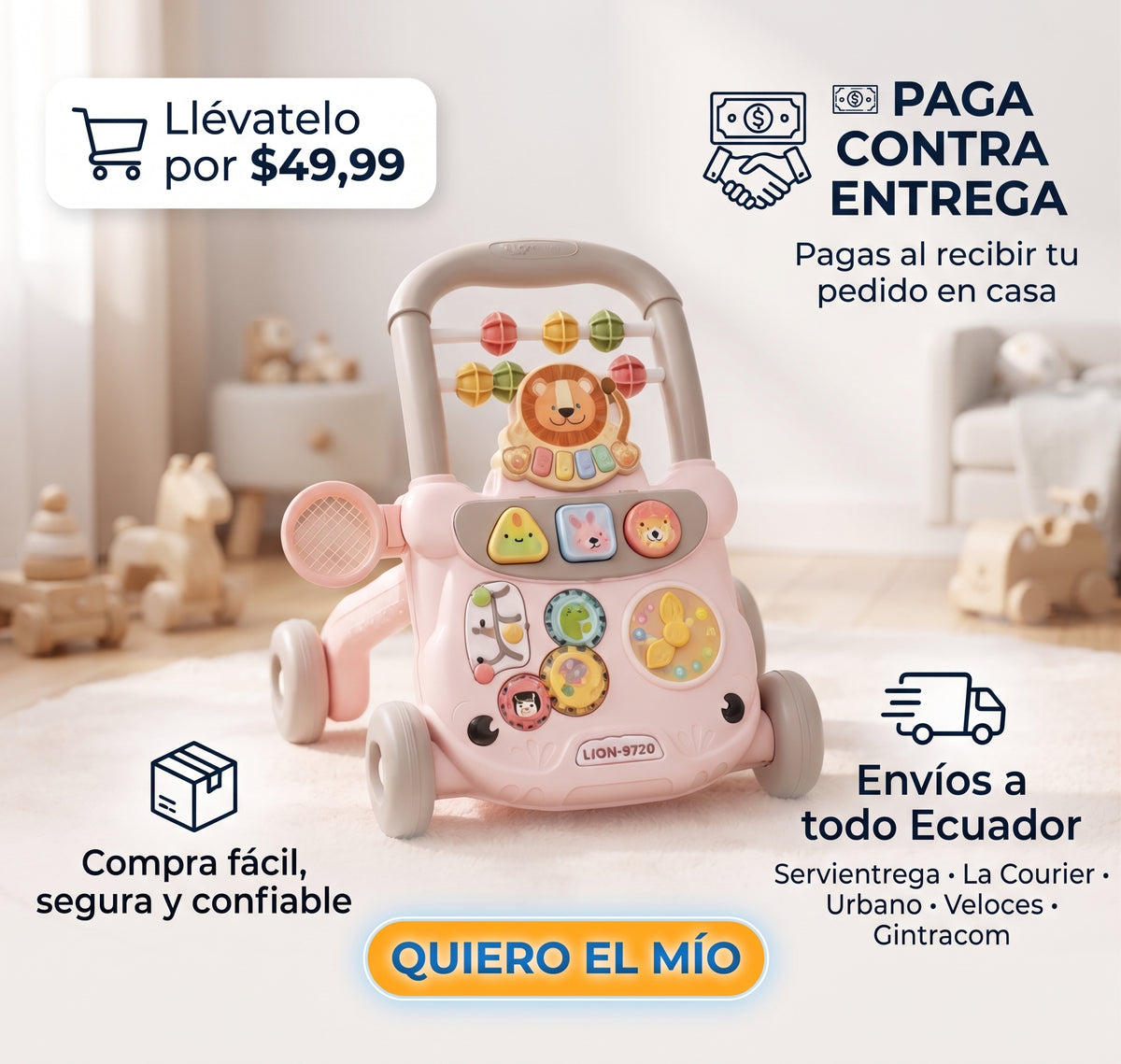 🚶 Andador Multifuncional para Bebé con Actividades