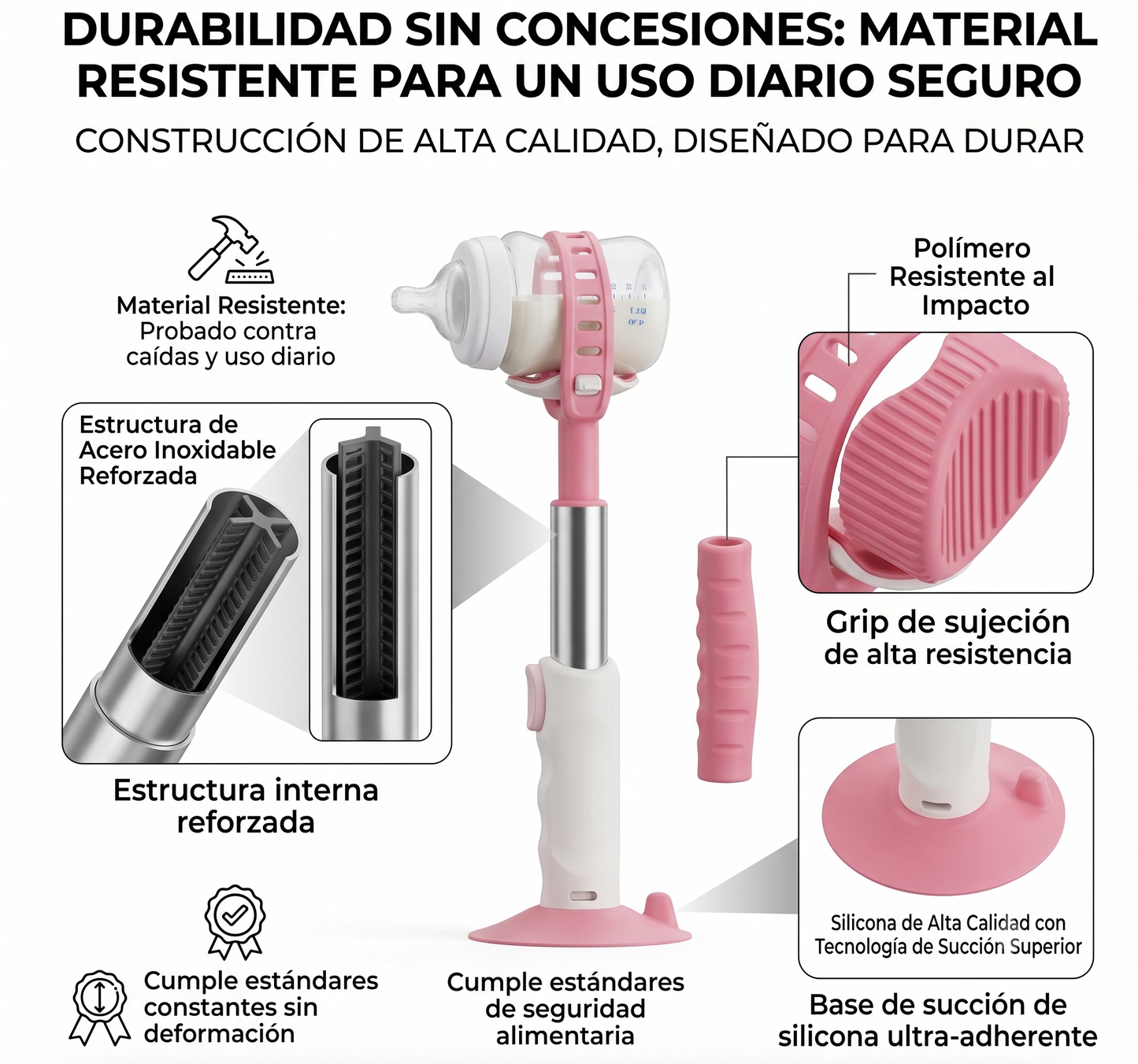 🍼 Soporte Ajustable para Biberón de Bebé Manos Libres