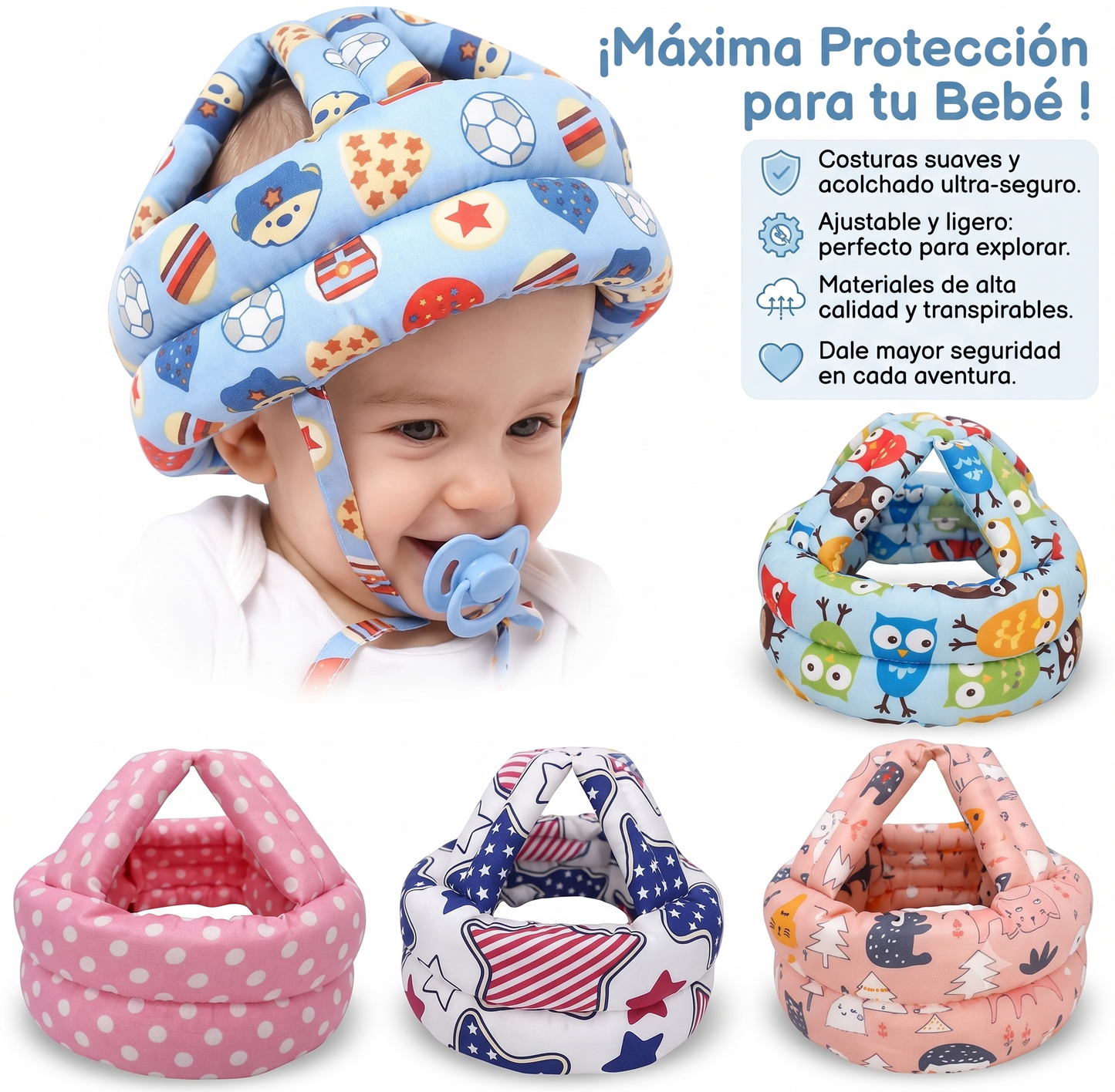 🛡️ Casco Protector Antigolpes para Bebés