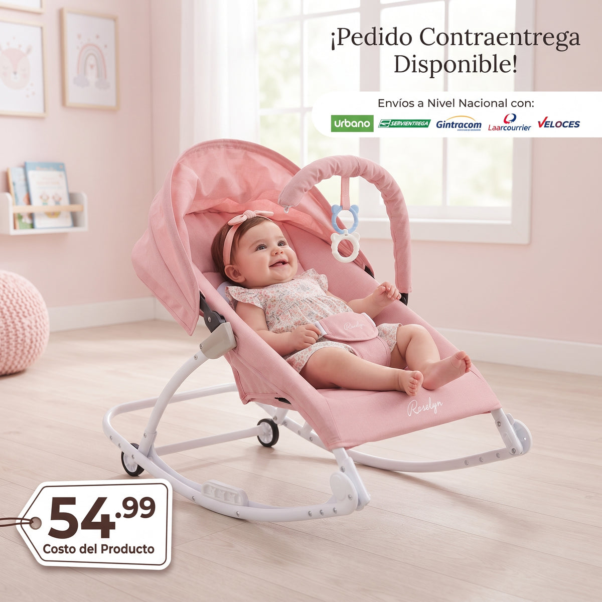 🔥 Silla Mecedora 3 en 1 para Bebé