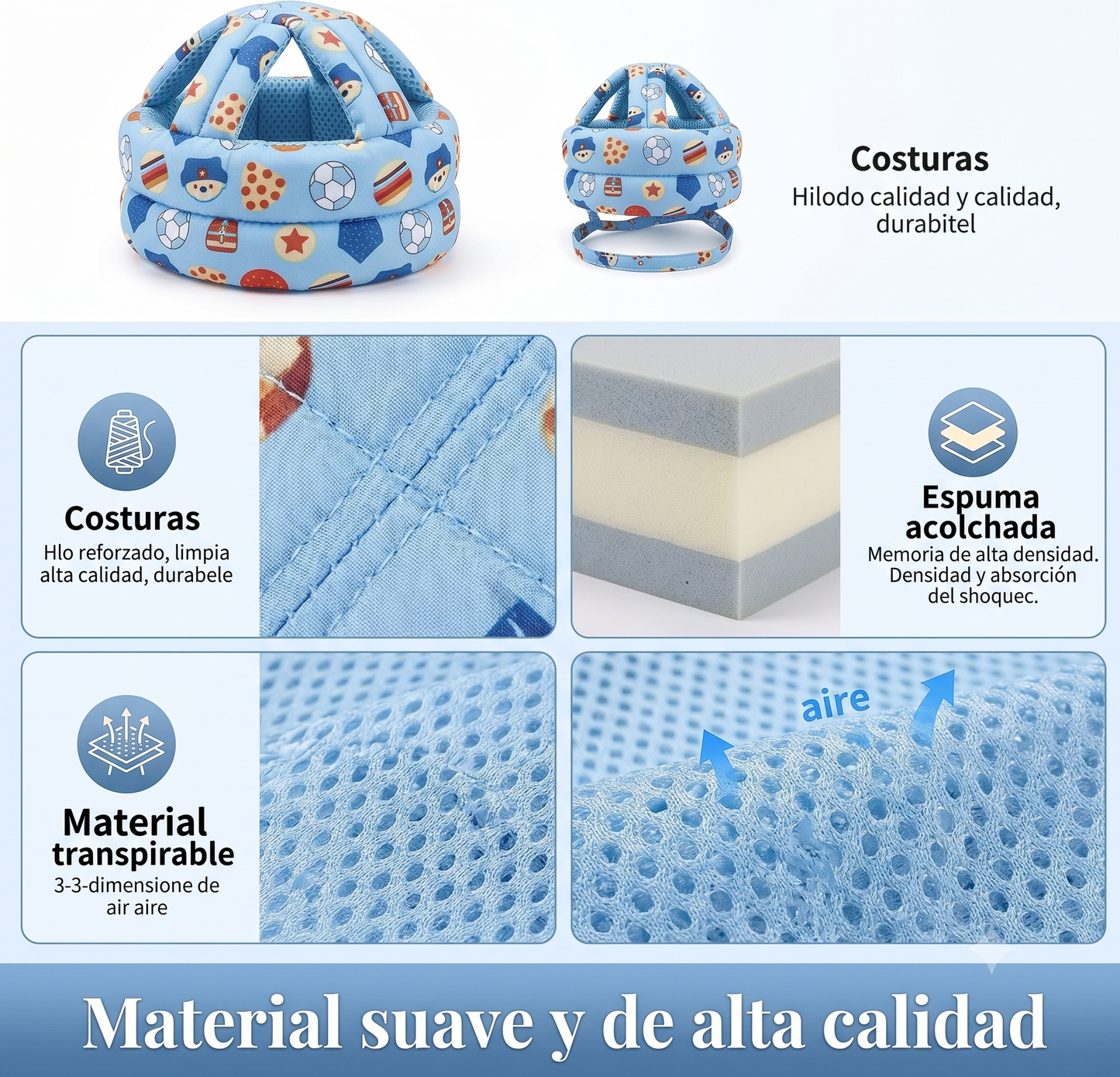 🛡️ Casco Protector Antigolpes para Bebés