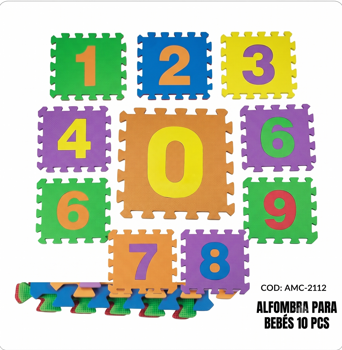🧩 Alfombra de Foami para Bebé 10 Piezas Antideslizante