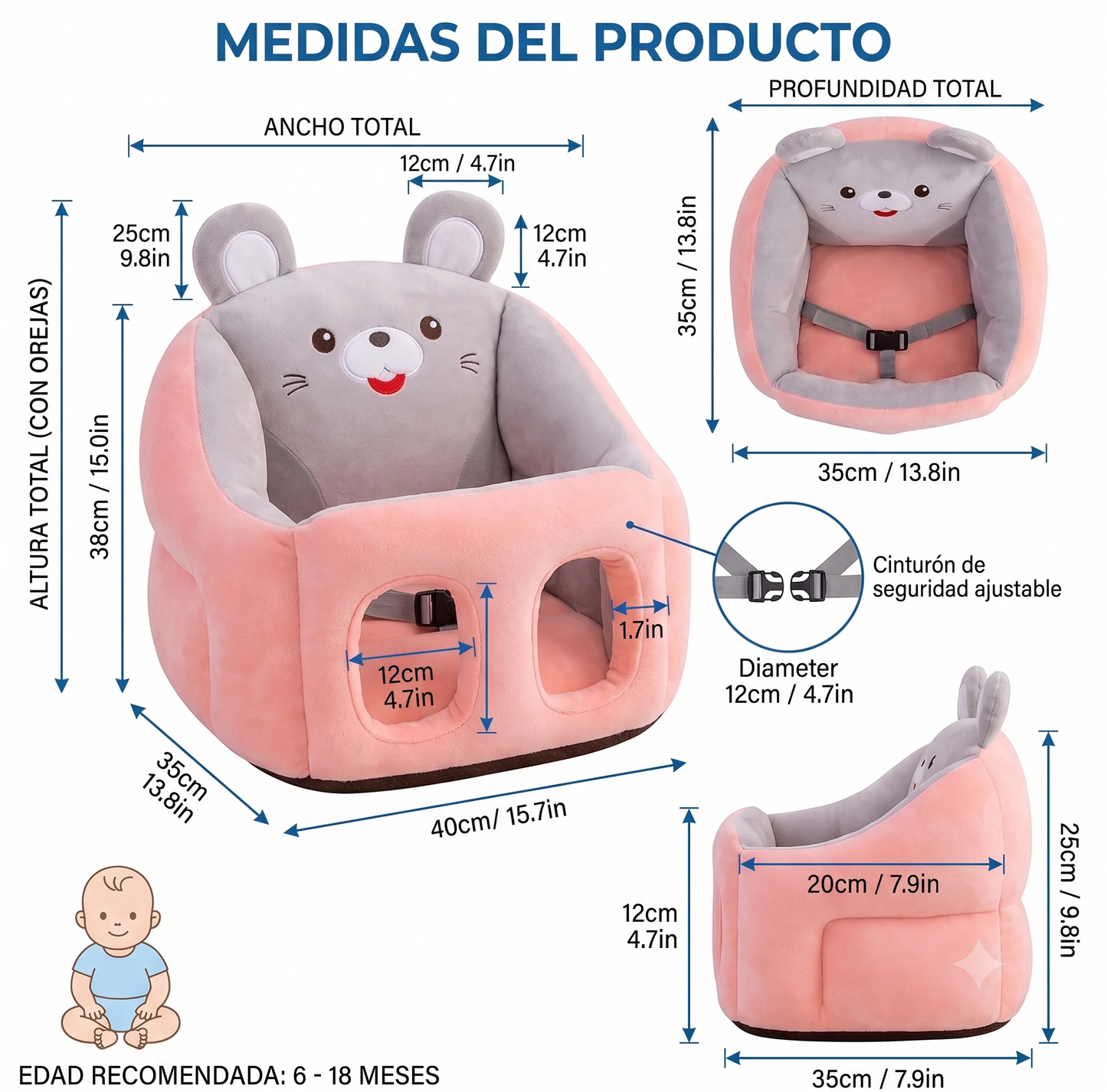 🧸 **Asiento de Felpa para Bebé