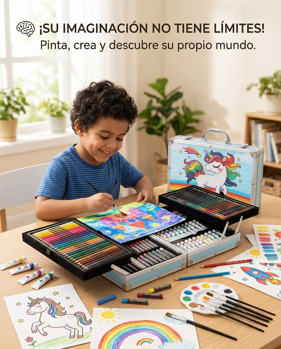 🎨 Maletín de Arte Infantil — ¡145 Piezas para Crear sin Límites!