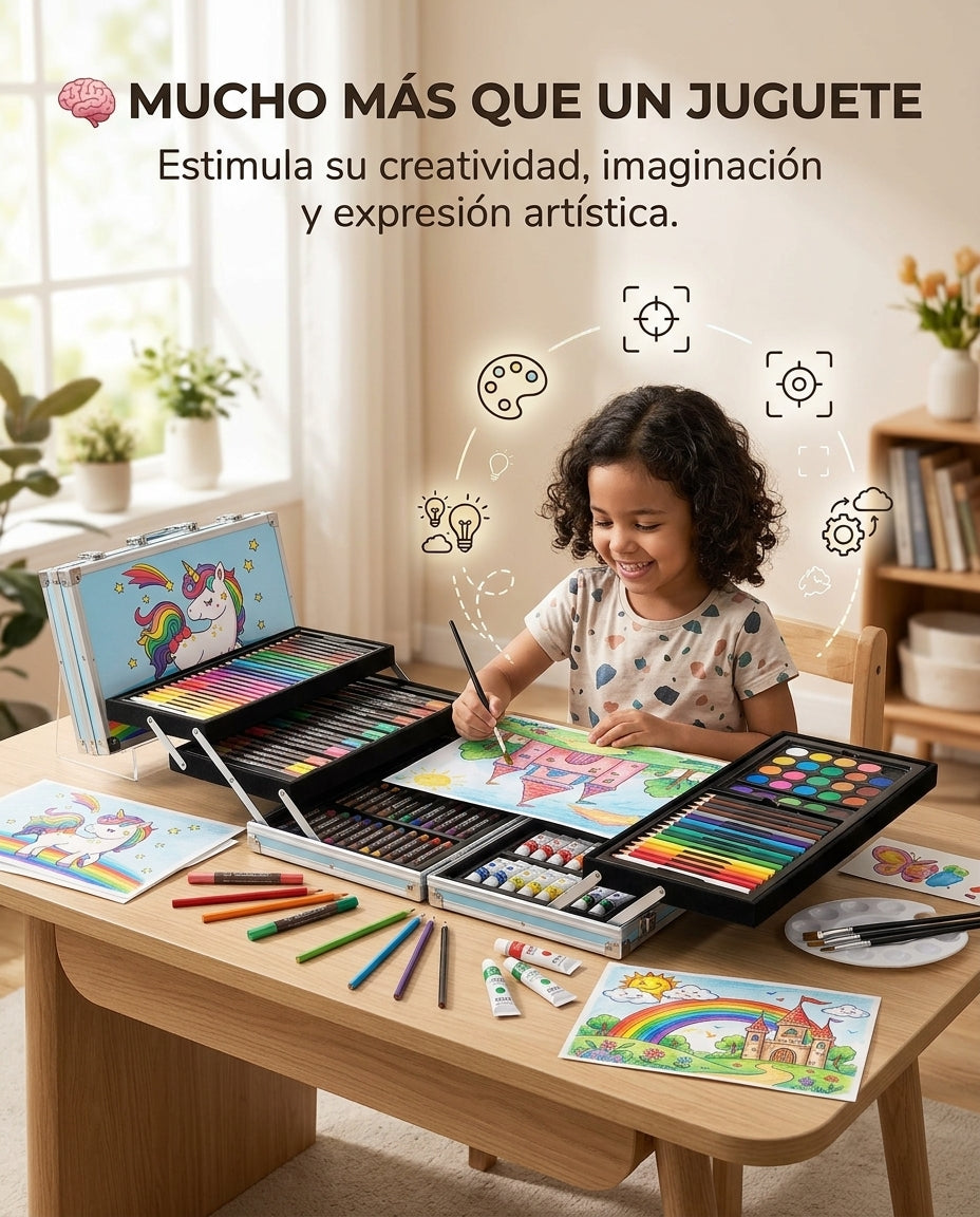 🎨 Maletín de Arte Infantil — ¡145 Piezas para Crear sin Límites!