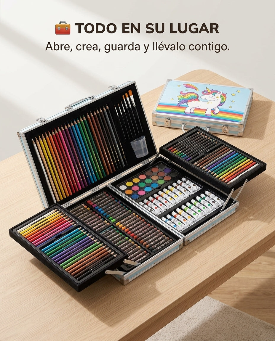 🎨 Maletín de Arte Infantil — ¡145 Piezas para Crear sin Límites!